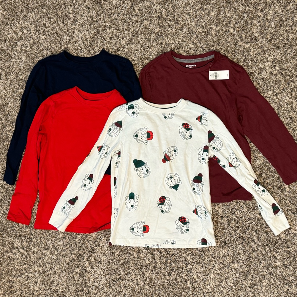 Four long sleeve boys tshirts